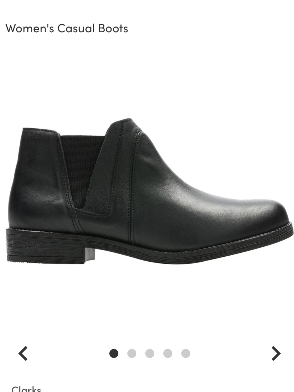 Clarks Black Leather Demi Beat Ankle Booties Slip On 6M Classic Comfort Minimal